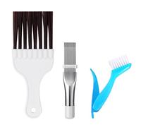 3 cepillos de limpieza de aire acondicionado, peine de láminas de acero inoxidable, herramienta de limpieza y eliminación de polvo para eliminar fácilmente el polvo y la suciedad.