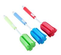 3 cepillos de limpieza de esponja ajustables para botellas de mano, limpiador de vasos de botella suave, cepillo de espuma para lavavajillas, para tazas, hervidores, copas de vino