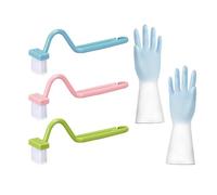 3 cepillos de limpieza de inodoros, 1 par de guantes de limpieza, escobilla para asiento de inodoro, escobilla de inodoro con mango largo, cepillo de inodoro con limpiador de bordes, cepillo de orinal