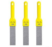 3 cepillos de limpieza de piedra pómez con mango para eliminar manchas de óxido, inodoro natural y limpiador de bañera para azulejos de porcelana y fregadero, limpieza de baño (amarillo)