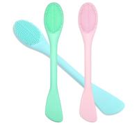 3 cepillos de limpieza de poros, 2 en 1 de doble cabeza, cepillo de máscara y cepillo aplicador, cepillo de limpieza facial suave para el cuidado diario de máscaras y limpieza profunda de poros