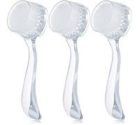 3 Cepillos de Limpieza Facial Depuradores Faciales con Mango Acrílico Cepillo Limpiador Exfoliante de Cerdas Suaves Cepillo de Exfoliación Fregado para Cuidado de Piel (Transparente)