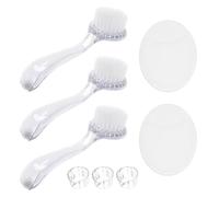 3 Cepillos Faciales, 2 Ovalados, Exfoliantes, Cepillos de Limpieza Manual Portátiles Suaves