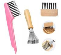3 cepillos para el cabello, herramienta de limpieza de alambre de metal, cepillo limpiador de pelo, herramienta de limpieza 2 en 1, rastrillo removedor de cepillo de pelo para eliminar el polvo del