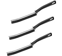 3 cepillos para Limpiar rincones y grietas, cepillos duros de mango largo para ventanas de baños y barandillas de puertas (Negro)