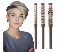 3 cepillos redondos pequeños, redondos para secador, cepillo redondo para el cabello, cepillo suave y voluminoso para hombres y mujeres, pelo corto, flequillo, raíz, rizado, cabello liso (pequeño)