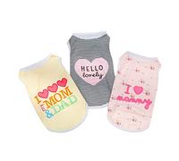 3 chalecos para perro, camiseta sin mangas con texto en inglés "I Love Mom" y papá, camiseta sin mangas, fresca y transpirable, adecuada para gatos y perros pequeños, talla XL