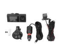 3 Channel CAM 1080P Front and 480P Inside Rear Triple Car Camera with HD Parking Monitoring G Sensing Recording 2 Inch Screen USB Type C Car Driving Recorder