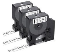 3 cintas de etiquetas 45013 de 12 mm compatibles con Dymo D1 12 mm x 7 m S0720530 para Dymo LabelManager 160 210D 280 360D 420P, compatible con D1 45013 A45013 negro sobre blanco