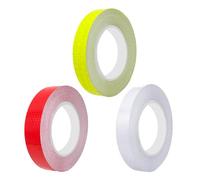 3 cintas reflectantes autoadhesivas, 2,5 cm x 5 m, cinta reflectante de PVC impermeable, se utiliza para decoración de bicicletas, motocicletas y automóviles (blanco, rojo, amarillo fluorescente)