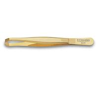 3 CLAVELES PINZA DEPILAR DORADA PUNTA CANGREJO 9CM
