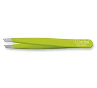 3 Claveles 12275 Pinza Depilar Sesgada, Inoxidable de 9 cm, Verde