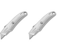 3 Claveles 213 - Cúter retráctil con 1 Hoja, metálico 15 cm (Paquete de 2)