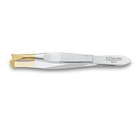 3 CLAVELES PINZA DEPILAR ANCHA SESGADA PUNTA ORO 80MM