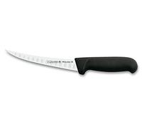 3 Claveles 8165 - Cuchillo deshuesar Curvo alveolado Proflex Acero Inoxidable Negro 13 cm