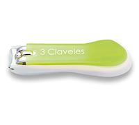 3 Claveles - Cortaúñas con recogedor de uñas verrde de 8 cm, corta uñas de pies y manos, buen agarre