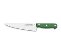 3 CLAVELES Cuchillo Cocinero Uniblock de 20 cm, Acero Inoxidable, Verde, 35x5x2 cm