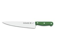 3 CLAVELES Cuchillo Cocinero Uniblock de 25 cm, Acero Inoxidable, Verde, 45x6x2 cm