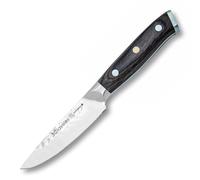 3 Claveles Cuchillo de Verduras profesional Kimura, Cuchillo de cocina muy ligero menaje de cocina muy resistente, Marrón, de 9 cm-3,5 cm de hoja