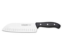 3 Claveles - Cuchillo Japonés Santoku Alveolado, Carne Pescado y Verdura, Acero Inoxidable, Línea DOMVS, 18cm - 7"