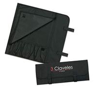 3 Claveles - Estuche Profesional Porta Cuchillos, Lona Rígida Lavable, hasta 6 Piezas