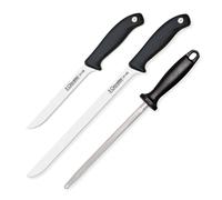 3 Claveles EVO - Set Cuchillo Jamonero de 25 cm Deshuesador de 15 cm y Chaira