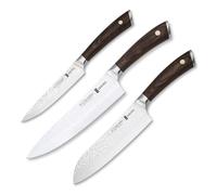 3 Claveles - Juego de 3 Cuchillos Profesionales con Hoja Martilleada, Gama Sakura, Selección Master Chef