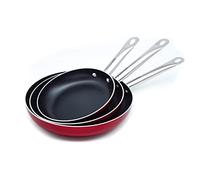 3 Claveles Juego de 3 Sartenes Ø20Ø24Ø28cm en aluminio prensado y revestimiento antiadherente