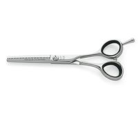 3 Claveles Onix - Tijera de peluquería de esculpir 5.5", acero inoxidable, dedales angulados, con apoya dedos
