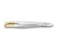 3 CLAVELES PINZA DEPILAR ANCHA RECTA PUNTA ORO 80MM