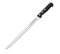 3 Claveles Pom Cuchillo alveolado jamonero, Acero Inoxidable, Negro, 30 cm
