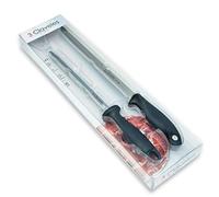 3 Claveles Set Cuchillo JAMONERO EVO Y CHAIRA B 3C, Negro, Gris, 25 cm