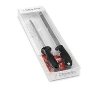 3 Claveles Set Cuchillo JAMONERO EVO Y CHAIRA B 3C, Negro, Gris, 25 cm