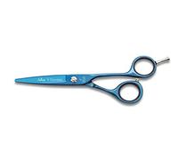 3 Claveles Sílex - Tijera de peluquero de corte 6", recubrimiento nitruro titanio azul, tijera peluquería dedales ergonómicos, con apoyadedos