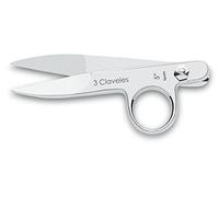 3 Claveles Tejedora Tijera cortahilos, Acero Carbono, Gris, 18.5798x5.38x1.08 cm