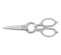 3 Claveles Tijera de Cocina Profesional Acero Inoxidable línea Cook Filo microdentado Multiusos para Alimentos con Abre Botes descapsulador y Cascanueces de 20 cm-8", Satin