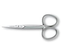 3 Claveles - Tijera De Cutículas Curva 10 Cm, Para Manicura, Forjada En Caliente, Acero Carbono, Niquelada, 4", 30 g