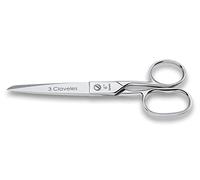 3 Claveles Tijeras Modista, Costura o Labores, Acero de Carbono, (Tamaño: 15 cm-6"), Gris