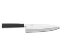 3 Claveles Tokyo Deba - Cuchillo japonés de Verduras 21 cm, Filo en un Solo Lado, Mango Negro lifoflex, Acero INOX.