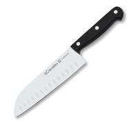 3 Claveles Cuchillo Santoku Uniblock alveolado 18 cm Negro