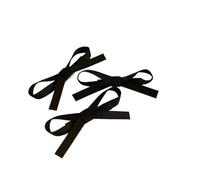 3 clips de encaje de una palabra, bonitas cintas de ambiente femenino, pinzas trenzadas con lazo pequeño, pinzas para el pelo de princesa (negro, 3 piezas)