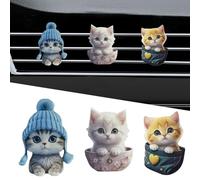 3 clips de ventilación de ambientador de coche con diseño de gato, clip difusor de aroma de aire acondicionado de coche, accesorios de decoración interior de automóvil para la mayoría de vehículos