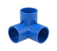3 codos de PVC para manguera muebles de calidad 40 mm, conectores de ángulo azul, 2 unidades