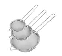 3 Coladores De Malla Extrafina De Alambre Superfino, 8/10/14 Cm, De Acero Inoxidable, for Cocina, Arroz, Jugo, Quinoa, Alimentos, Harina Y Repostería
