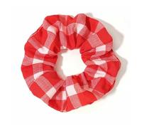 3 coleteros grandes con estampado de cuadros for niña, poliéster, elásticos, for el pelo Para cinturón cabello elástico niña rizado fino gr(Red)