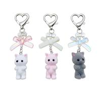 3 colgantes de gatito, colgantes creativos, bonitos colgantes de dibujos animados, colgantes de niña, colgantes divertidos, Pink, Talla única, moderno