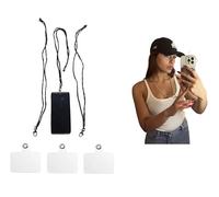 3 collares cuerda art5 100 cm, 1 metro, con 3 enganches plástico transparente o solo 1 enganche para teléfono móvil compatible con funda Samsung, Apple, iPhone funda de cuello para smartphone