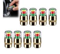 3 Color Tire Pressure Alert Caps-Tire Pressure Monitoring Caps 2.4Bar 36PSI Tires Pressures Gauge Valve Capss for Cars, SUVs, Trucks, Motorcycles, BicyclesC (8pcs,Gold)