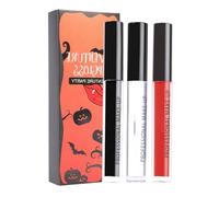 3 colores Balck Blanco Rojo Mate Lipstick Waterproof Lipgloss Lipgloss Waterproof Halloween Cosplay Labios Maquillaje Non-stick Cup