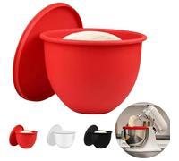 3 colores disponibles de silicona para batidoras KitchenAid de 5 cuartos de galón, forros de tazón de mezcla con tapas, fácil de mezclar y almacenar (rojo)